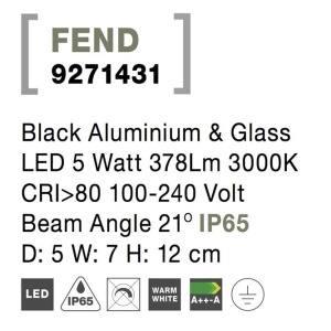 Mini proiector LED modern pentru iluminat exterior IP65 FEND I 190670 universul-luminii.ro