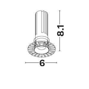 Mini Spot incastrabil LED 5W 3000K Trimless Baculus negru - Img 4