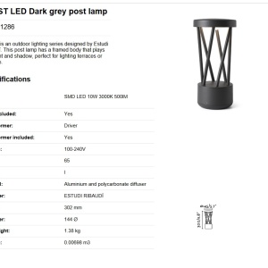 Mini stalp LED de exterior design modern ambiental IP65 TWIST 82830 universul-luminii.ro