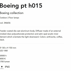 Mini Stalp LED iluminat exterior IP65 Boeing pt H-15cm antracit 164550 universul-luminii.ro