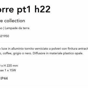 Mini Stalp pentru iluminat exterior Torre pt1 h22 gri 143630 universul-luminii.ro