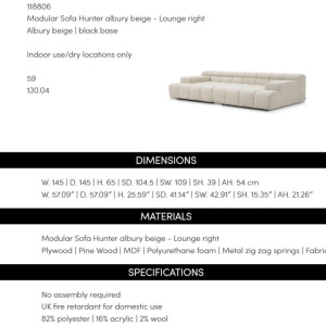 Modul dreapta pentru canapeaua design LUX Hunter - Img 11