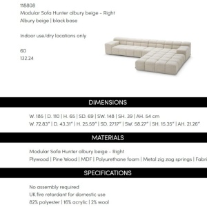 Modul dreapta pentru canapeaua design LUX Hunter - Img 2