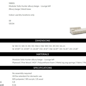 Modul stanga pentru canapeaua design LUX Hunter - Img 11