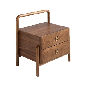 Noptiera LUX din lemn furniruit Walnut - Img 5