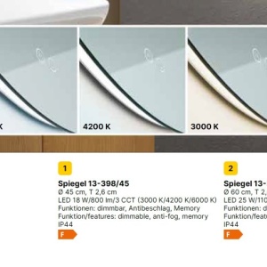 Oglinda baie cu iluminat LED dimabil IP44 FOCUS D-45cm 235780 universul-luminii.ro