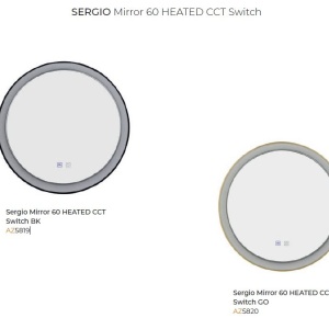 Oglinda baie cu iluminat LED IP44 SERGIO 60 CCT SWITCH BK 144640 universul-luminii.ro
