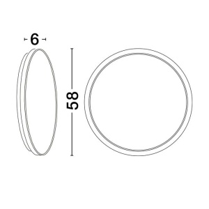 Oglinda cu iluminat LED design circular ONAR negru 238100 universul-luminii.ro