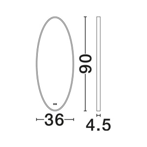 Oglinda cu iluminat LED pentru baie IP44 RILO 36x90cm - Img 2