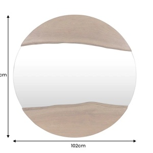 Oglinda decorativa cu margini din lemn Mirror 100cm - Img 6