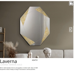 Oglinda decorativa design de lux Laverna gold 120x92cm - Img 3
