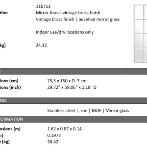 Oglinda decorativa design LUX Kravis alama vintage, 75x150cm - Img 4