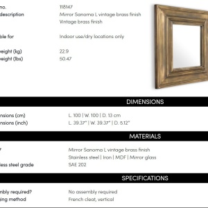 Oglinda decorativa design LUX Sanoma L, 100x100cm - Img 4