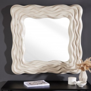 Oglinda decorativa design modern Wave 90cm greige - Img 6