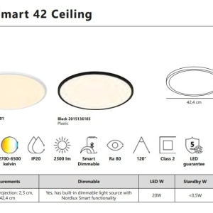 Panou LED CCT ultra-subtire Oja Smart 42 White 220960 universul-luminii.ro