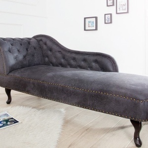 Pat de zi/ Canapea relax clasica stil englezesc Chesterfield gri antic - Img 5