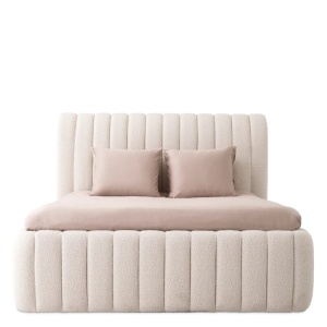 Pat dublu tapitat design elegant LUX Sycamore, Bouclé cream - Img 2