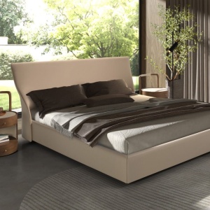 Pat dublu tapitat design LUX Brown-Cream 180x200cm - Img 7