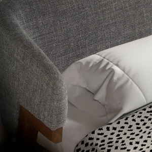 Pat dublu tapitat design LUX Grey-Walnut, 180x200cm - Img 8