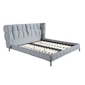 Pat dublu tapitat design LUX Gri-albastrui deschis, 180x200cm - Img 2