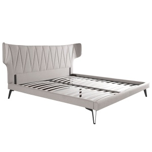 Pat dublu tapitat design LUX Light grey 180x200cm - Img 7