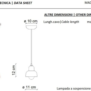 Pendul ceramic design italian realizat manual BERIMBAU Small - Img 5