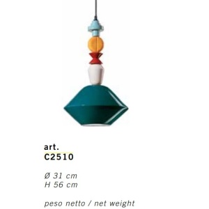 Pendul ceramic design italian realizat manual LARIAT H-56cm 216090 universul-luminii.ro