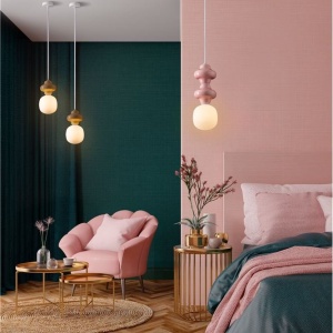 Pendul ceramic design modern CHIC roz 232420 universul-luminii.ro