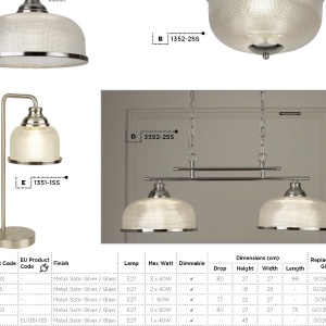 Pendul design clasic Bistro II argintiu satin 1682SS SRT 74170 universul-luminii.ro