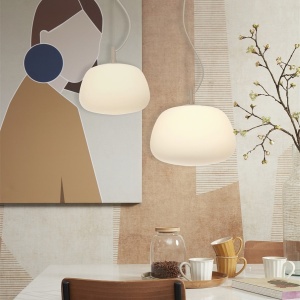 Pendul design decorativ Sapporo L sand/alb 142080 universul-luminii.ro