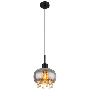 Pendul design modern Corry negru, fumuriu 21cm