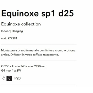 Pendul design modern Equinoxe sp1 d25 alama 119460 universul-luminii.ro