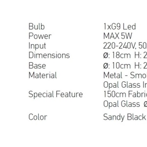Pendul design modern Maestro negru 44100 universul-luminii.ro