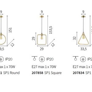 Pendul design modern minimalist ABC SP1 TRIANGLE 207834 - Img 4