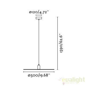 Pendul design modern minimalist PLAT negru 68145 - Img 4