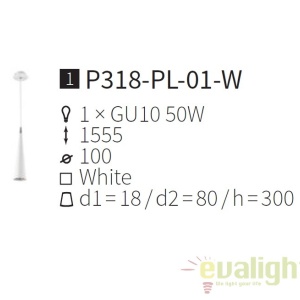Pendul design modern Nevill alb MYP318-PL-01-W - Img 10