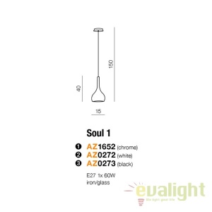 Pendul design modern Soul 1 chrom 182290 universul-luminii.ro