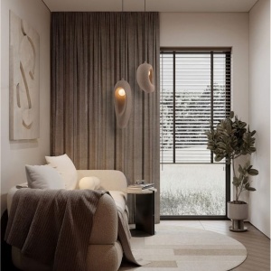 Pendul design modern, Stone Brown, TEMPUS, 18x48cm 169040 universul-luminii.ro