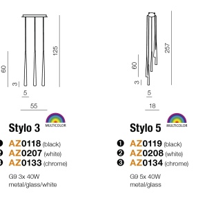 Pendul design modern Stylo 1 chrome - Img 5