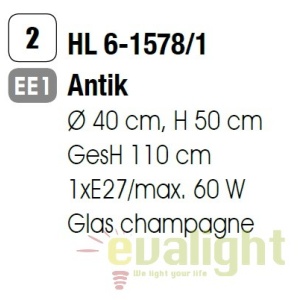 Pendul design rustic Elle HL 6-1578/1 Antik OR - Img 3