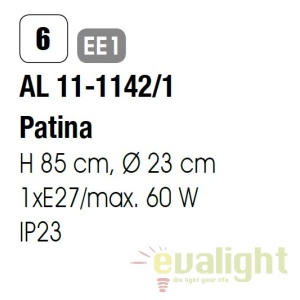 Pendul exterior stil clasic IP23 Aiko AL 11-1142/1 Patina OR 63280 universul-luminii.ro