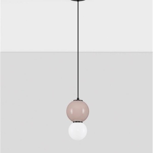 Pendul LED decorativ portelan mocha, sticla alb, NOESIS 245000 universul-luminii.ro