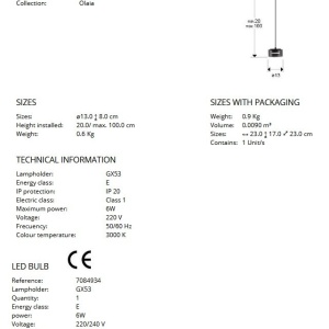Pendul LED design moderm Olaia Fumuriu 187840 universul-luminii.ro