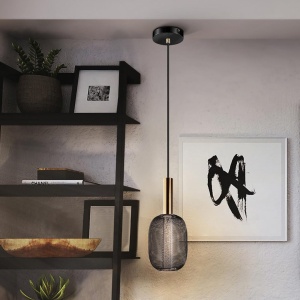 Pendul LED design modern Micron negru/auriu - Img 1