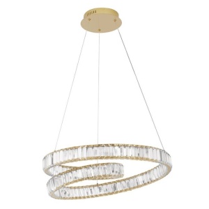 Pendul LED dimabil, cristal design elegant CONCETO auriu 60cm - Img 1