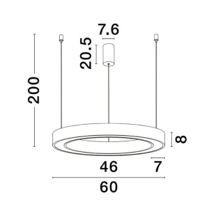 Pendul LED dimabil design modern MORBIDO alb - Img 3