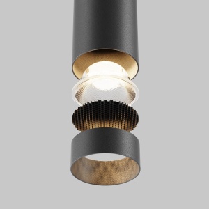 Pendul LED iluminat design tehnic FOCUS D-5,2cm negru 227420 universul-luminii.ro