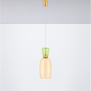 Pendul LED, Lustra design modern Pluma verde deschis/ galben 228740 universul-luminii.ro
