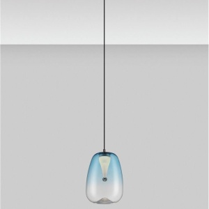 Pendul LED modern, Metal, Sticla, Albastru deschis, OBLO 245180 universul-luminii.ro