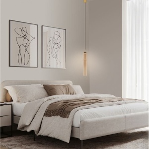 Pendul LED modern, Metal, Sticla, Cognac, SANO 245310 universul-luminii.ro